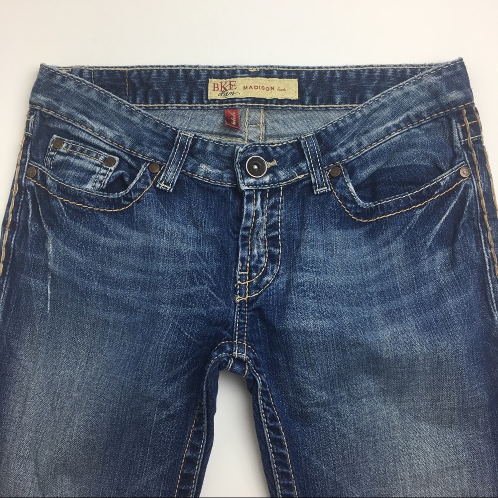 Buckle Madison Boot Cut Stretch Jeans Thick Stich
